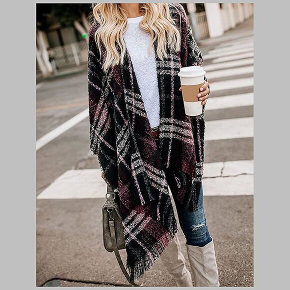 Silk Feeling Scarf Medium Square Satin Head Wave Wine Red - Picture 2 of 6